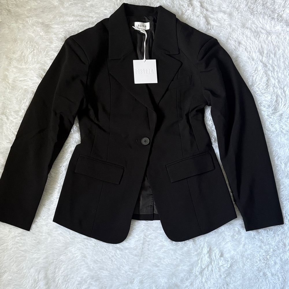NWT Pistola Black Stassi Cinched Waist Blazer Size XS